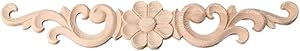 BloomingJS Floral Wood Carved Corner Onlay Applique Frame Unpainted Furniture Home Decor