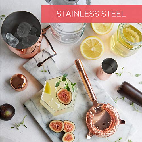 Profi Cocktail Set 4 Stück | Copper Pro Bar Set - Silver Boston Shaker, Stößel, Sieb, Messbecher, Original Barkeeper-Kit… – Bild 4