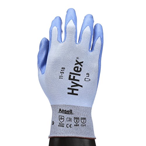 Ansell HyFlex 11-518 Nylon Light Weight Safety Glove with Dyneema Technology, Work/Cut Resistant