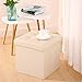 Ollieroo® Faux Leather Folding Storage Ottoman Bench Seat Foot Rest Stool Coffee Table (15''X15''X15'' Beige)