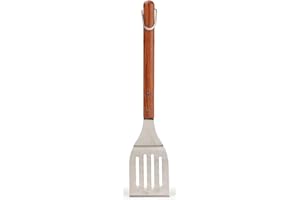 RSVP International Endurance BBQ Grill Spatula Flipper, 18" | Flip Burgers & Other Food w/ Long Handle that Keeps Hands Safe from Fire | Made from Stainless Steel & Rosewood