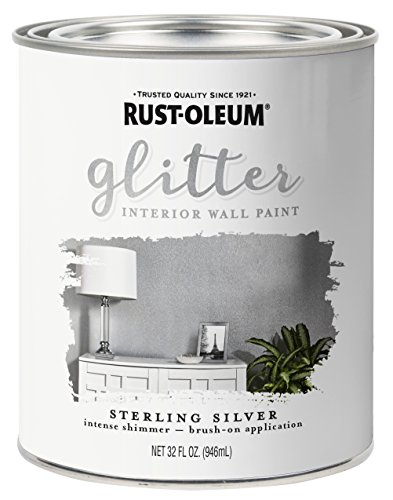 Rust-oleum 323858 glitter interior wall paint, quart, s…