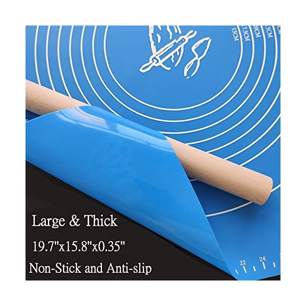 197x158-Non-Stick-and-No-Slip-Silicone-Baking-Pastry-Mat-50x40cm-Fondant-Mat-Dough-Rolling-Mat-with-Measurement-BPA-Free-Blue 19.7''x15.8'' Non-Stick and No-Slip Silicone Baking Pastry Mat 50x40cm Fondant Mat Dough Rolling Mat with Measurement…