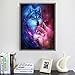 Wolf 5D Diamond Painting by Number Kit, Staron DIY Diamond Embroidery Painting Cross Stitch Kit 5D Diamond Crystal Rhinestone Embroidery Painting DIY Art Craft Canvas Wall Decor (Wolf Lover❤️)
