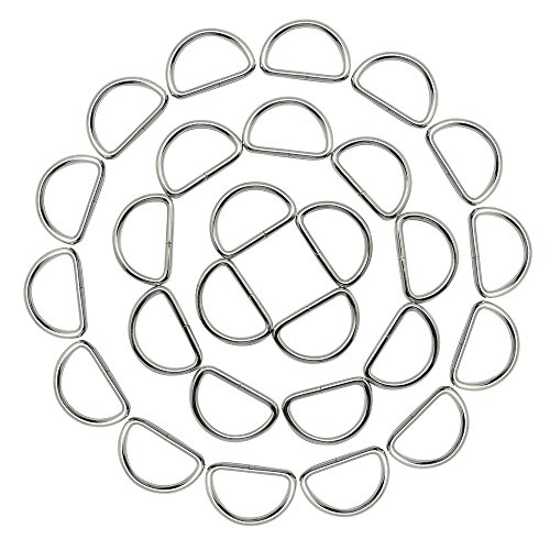 image for Hysagtek 50 x 1 Inch Metal D Ring Buckles For Dog Collars Handbags Web