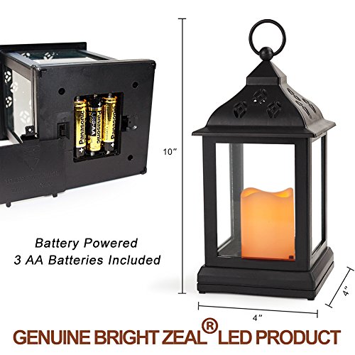 Bright Zeal /Pack of 2/ Vintage Candle Lantern with LED Flickering