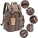 BLUBOON Canvas Vintage Backpack Leather Casual Bookbag Men Rucksack (Light Coffee)