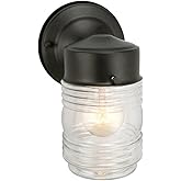 Design House 502195 Jelly Jar 1 Light Indoor/Outdoor Wall Light, Black