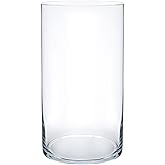 Royal Imports Flower Glass Vase Decorative Centerpiece for Home or Wedding - Cylinder Shape, 10" Tall, 5" Opening, Clear