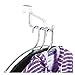 mDesign Modern Over Door Valet Hook - Multi Hanging Storage Garment Organizer Hanger Rack - Single Hooks for Coat, Hoodies, Hat, Scarves, Purse, Belt, and Bath Robe - 6 Pack - Clear