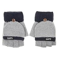 JINTN Grils Flip Top Knitted Gloves Ladies Women Half Finger Gloves Cute Winter Warm Thermal Fingerless Gloves Hand with Covers Sport Outdoor Mitten for Hiking Driving Xmas Gift