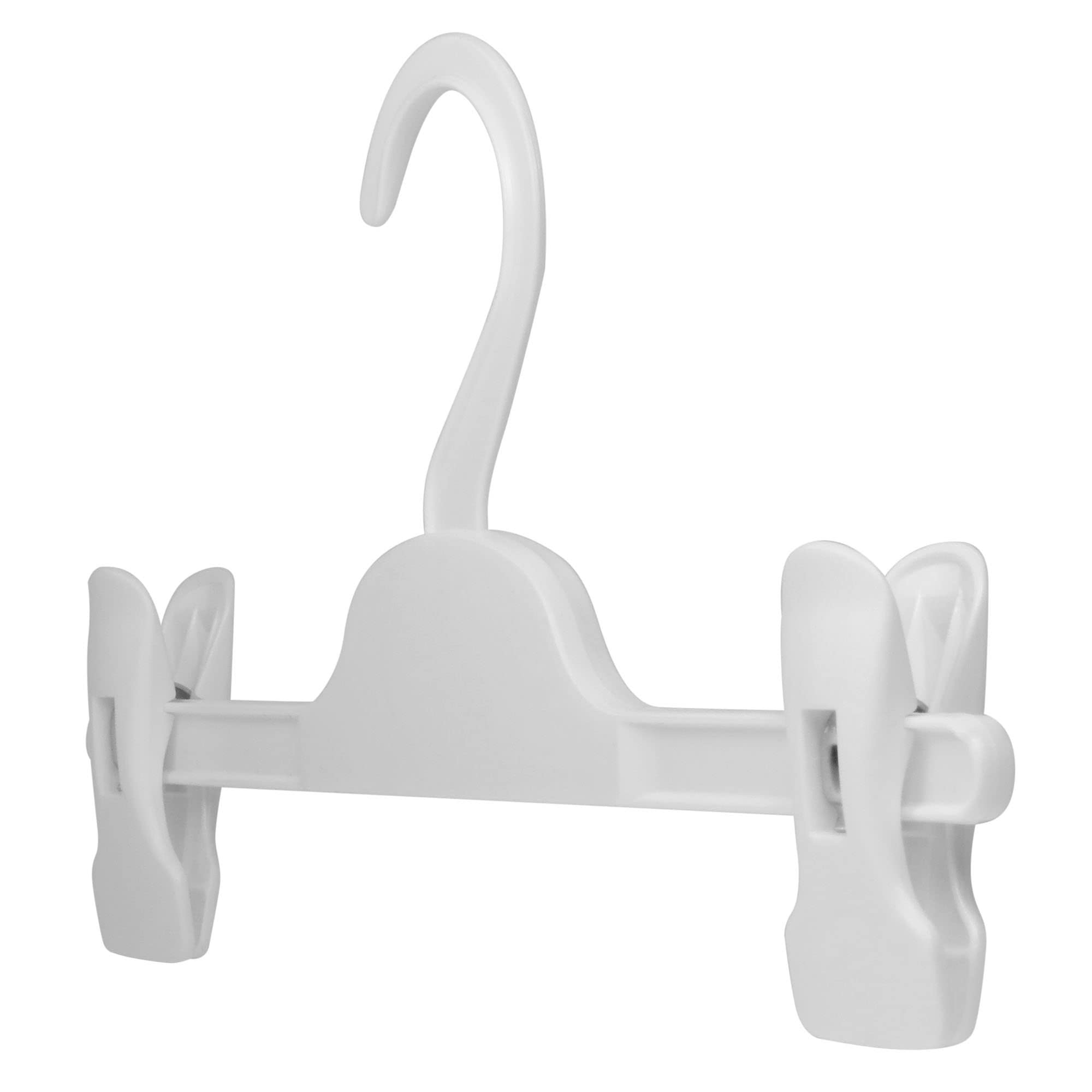 Hangerworld 10 White 28cm Plastic Childrens Coat Trouser Skirt Clothes Garment Clips Baby Toddler.