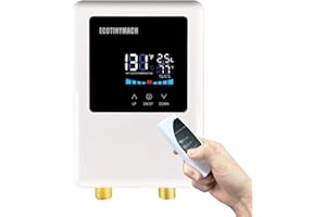 ECOTINYMACH Tankless Water Heater Electric 220V, 3500W Instant Water Heater Under Sink, Conversion Between Fahrenheit and Celsius, Remote Control