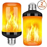 Y- STOP LED Flame Effect Fire Light Bulb - Upgraded 4 Modes Flickering Fire Christmas Decorations Lights - E26 Base Flame Bulb with Upside Down Effect(2 Pack)