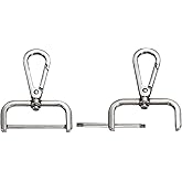 PATIKIL 1.5 Inch Swivel Clasp Hooks, 2 Pcs Detachable Snap Hook Swivel Lobster Claw Clasps with Screw Bar for Bag Strap Purse Lanyard DIY Craft Hardware, Silver