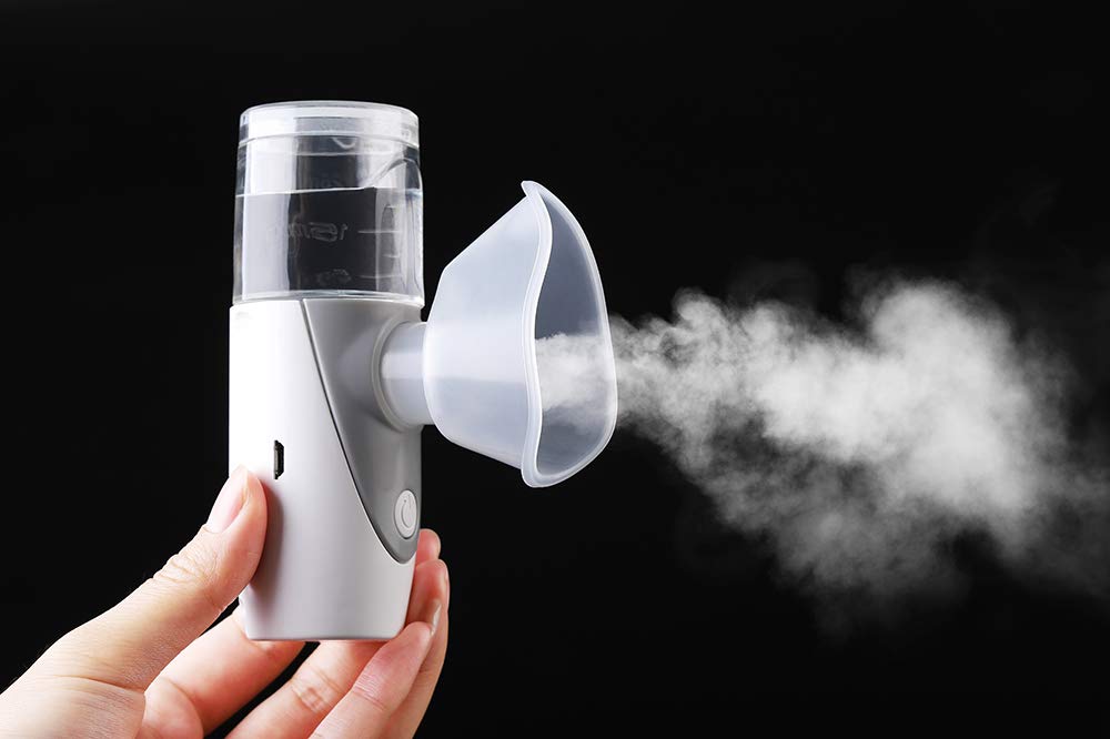 Mini Ultrasonic Portable Steam Inhaler for Kids & Adults & Seniors, Compressor Jet Kit Mask for Travel Household Atomized Ultrasonic Humidifier(Grey)