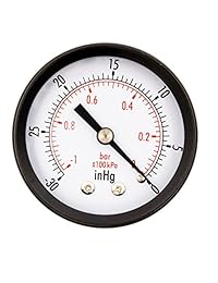 2" Utility aspiradora Medidor de presión 1 4" NPT CTR espalda,  30HG 0psi gsad2002 vupd