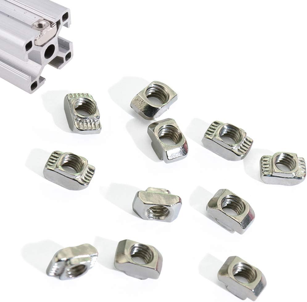 Boeray M6 Carbon Steel Drop in T nut for 30 Series Aluminum Extrusion Slot 8mm 20pcs