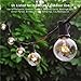 Abeja 25Ft Outdoor Patio String Lights, G40 Outdoor Globe String Lights with 27 Clear Bulbs, Hanging Light for Porch Backyard Deck Bars Wedding Indoor Decor, E12 Base, 5W Black Wire