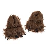 Plush Bear Paw Animal Slippers (Brown, Medium)
