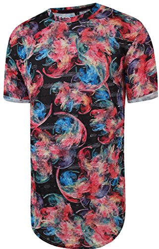 Pizoff unisex curved hem extra longline big drop ripped…