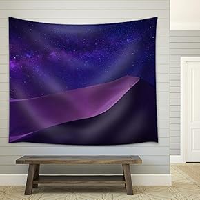 Man Looking Milky Way in Desert - Fabric Wall Tapestry Home Decor - 51x60 inches