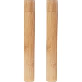 2 Pcs Natural Bamboo Toothbrush Storage Holder Empty Reusable Portable Toothbrush Case with Cover Personal Cleaning Tools Container Organizer Tube for Travel Trip