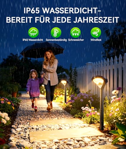 TuyLuxe Solar Lights for Outdoor Garden with Motion Sensor 6 Pack, 550LM Modern 3 Modes Solar Lights for Outdoor Use with Bright 26 LEDs Warm White IP65 Waterproof Solar Lights Garden for Lawn Patio