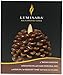 Luminara Pine Cone Candles: 3.5 x 4 Unscented, Battery Operated, Flameless Candles with Timer (Brown) with Gold Accents
