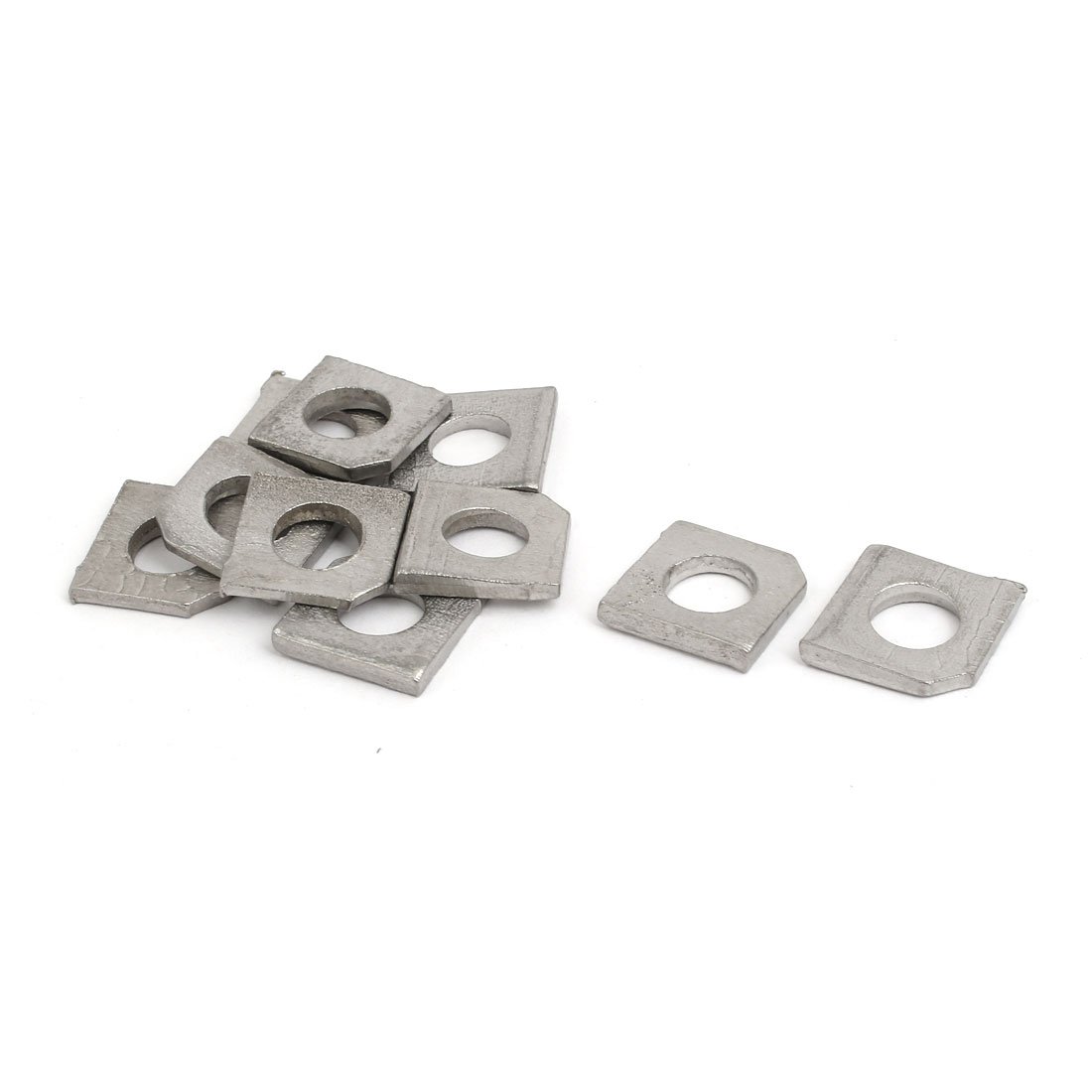 Sourcingmap M8 Stainless Steel Industrial Square Locking Bevel Washer Silver Tone 10pcs