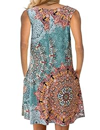 sanifer de las mujeres 3 4 Manga Floral Impreso Túnica vestidos largos de camisas blusas túnica Tops para Leggings