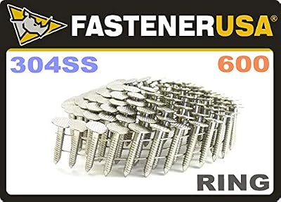 7/8" Ring 304 Stainless Coil Roofing Nails 600ct MiniPak