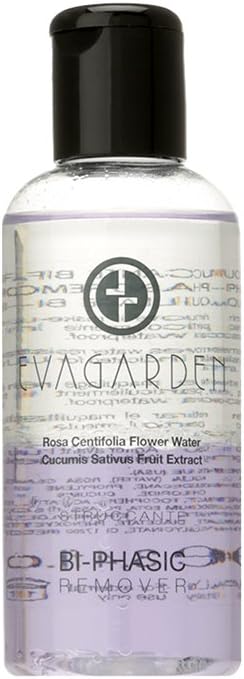 EVAGARDEN Biphasic Make-Up Remover - Suitable for All Skin Types - Water and Oil Mixture - Eliminates Waterproof Products from Eyes and Lips - Soothing and Refreshing Action Formula - 3.38 oz
