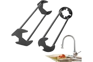 2Pcs Multifunctional Sink Wrench, 2024 New Basin Wrench Faucet Wrench Tool 7 Sizes Universal Under Sink Plumbers for Kitchen 