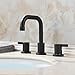 PARLOS Two-Handle Widespread Bathroom Faucet with Pop-up Drain Assembly and cUPC Faucet Supply Lines, Matte Black, 14136