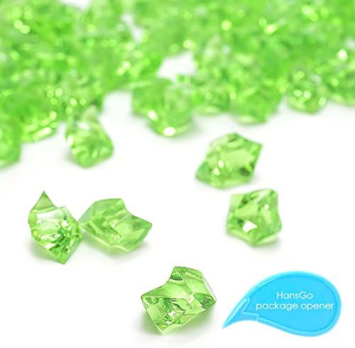 HansIce 100 Pcs Acrylic Ice Rocks, Vase Fillers, Pea Green
