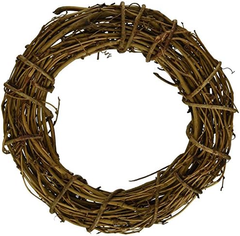 Natural Grapevine Wreath Rustic Ring Wreath DIY Crafts Base for Christmas Wreath Door Garland Home Decoration Gift Hanging Decor 10 inches,Pack of 1
