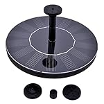 MAX HERO Solar Powered Bird Bath Fountain Pump1.4W Solar Panel Water Floating Pump Kit, 4 Kinds Spay Heads for Pond, Pool and Garden Decoration