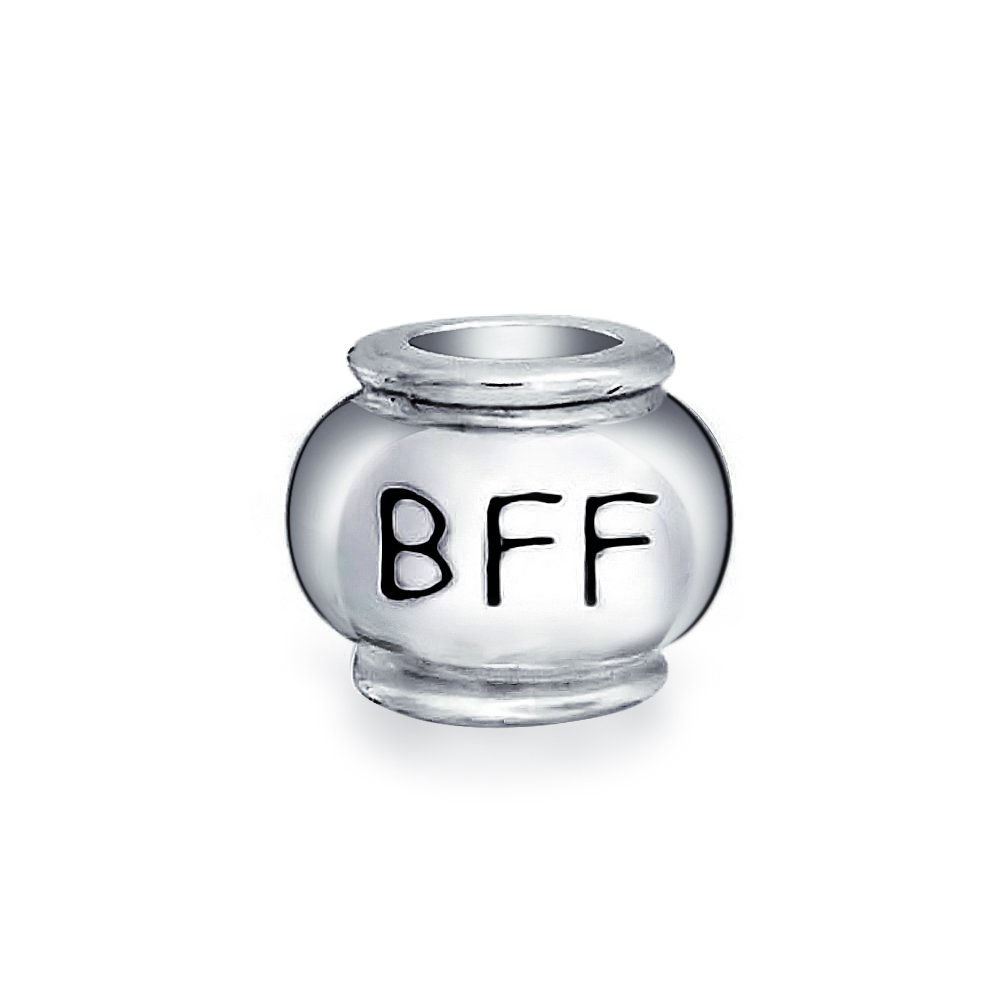 Bling Jewelry Words Best Friends Forever BFF Charm Bead For Women For Teen .925 Sterling Silver Fits European Bracelet