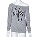 Laimeng, Women Womens Letter Print Loose Sweatshirt Casual Pullover Top + Free Crystal Earrings