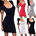 Fedi Summer Women's Cotton Stretch Bodycon Party Cocktail Short Slim Pencil Dress, Blacl, Small