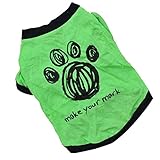 Binmer(TM)Dog Clothes New Cute Dog Pet Cat Spring Summer Pet T-Shirt Clothes Puppy Clothing (Green, M)