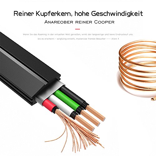 Lightning Kabel, iPhone Kabel, ASMOTIM 1.2 M Zink legiertem Lightning auf USB Ladekabel Ladegerät mit LED für iPhone X /8/ 8P/ 7/7P, iPhone6S/6 ,iPhone 5/5S/5 C/SE, iPad Mini 2 3 4 Air iPod ios10 und mehr（Schwarz）