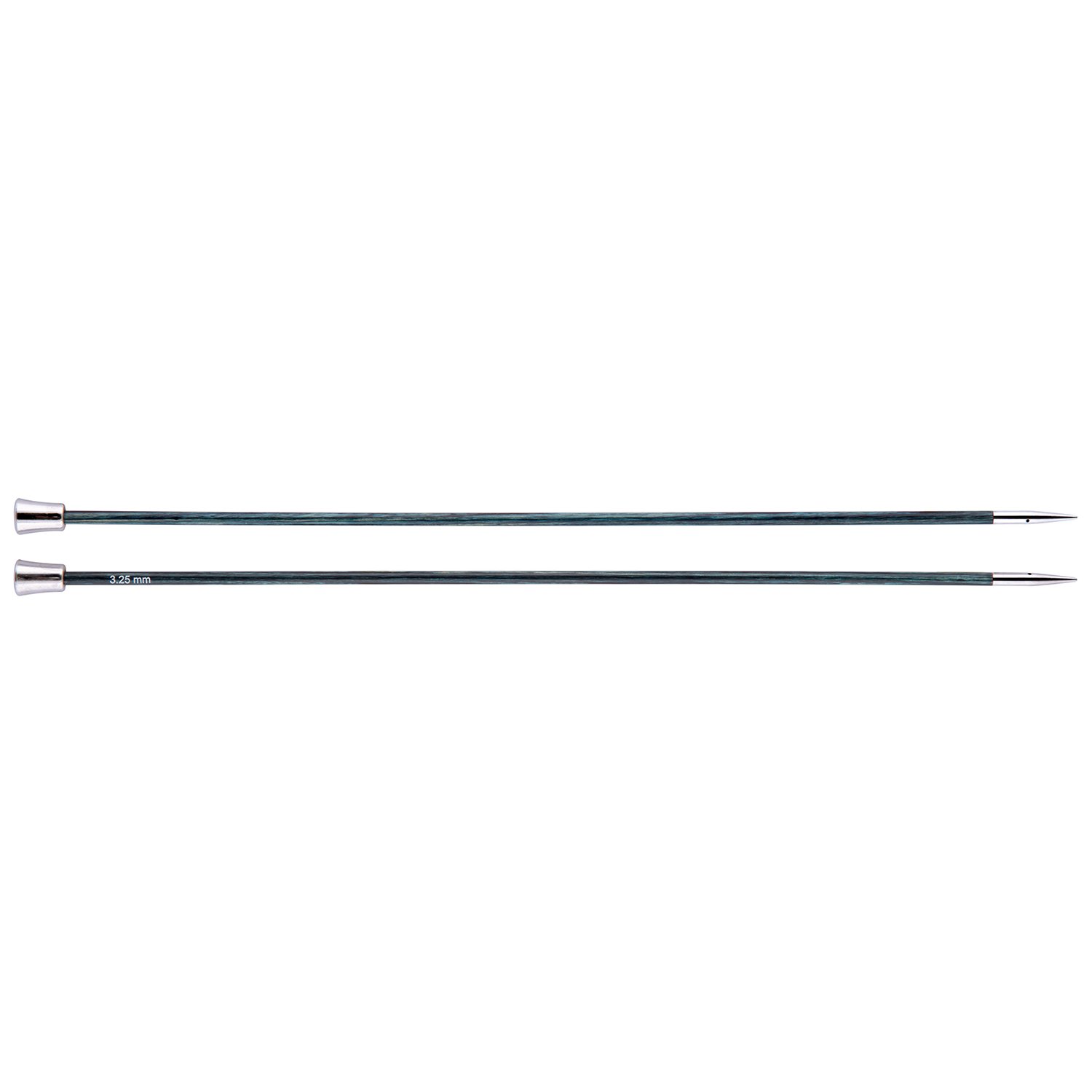 KnitPro Royale: Knitting Pins: Single Ended: 30cm x 3.25mm, Birchwood, brass, Multi-Colour, 3.25mm