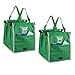 ORICSSON 2 Packs Foldable Nylon Reusable Eco-friendly Shopping Bag for Supermarket Cart, Green