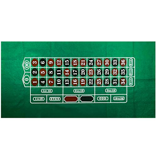 Yuanhe Roulette and Blackjack 2-Sided Casino Table Felt Layout