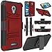 Alcatel Fierce 4/ Allura Case/Pop 4 Plus Case, Elegant Choise Hybrd Armor Holster Kickstand Full Body Protective Case Cover with Belt Clip for Alcatel Fierce 4 / Allura/Pop 4 (Red/Black)