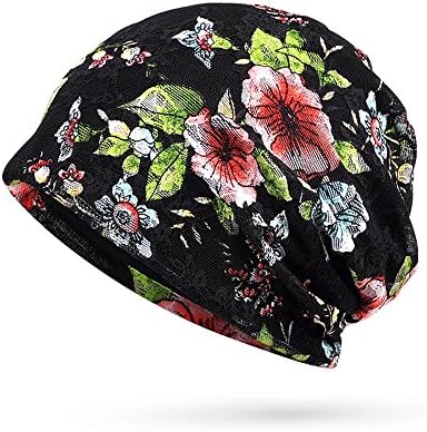 Trendeer Womens Floral Lace Beanie Slouchy Turban Hat Cancer Headwear Chemo Cap