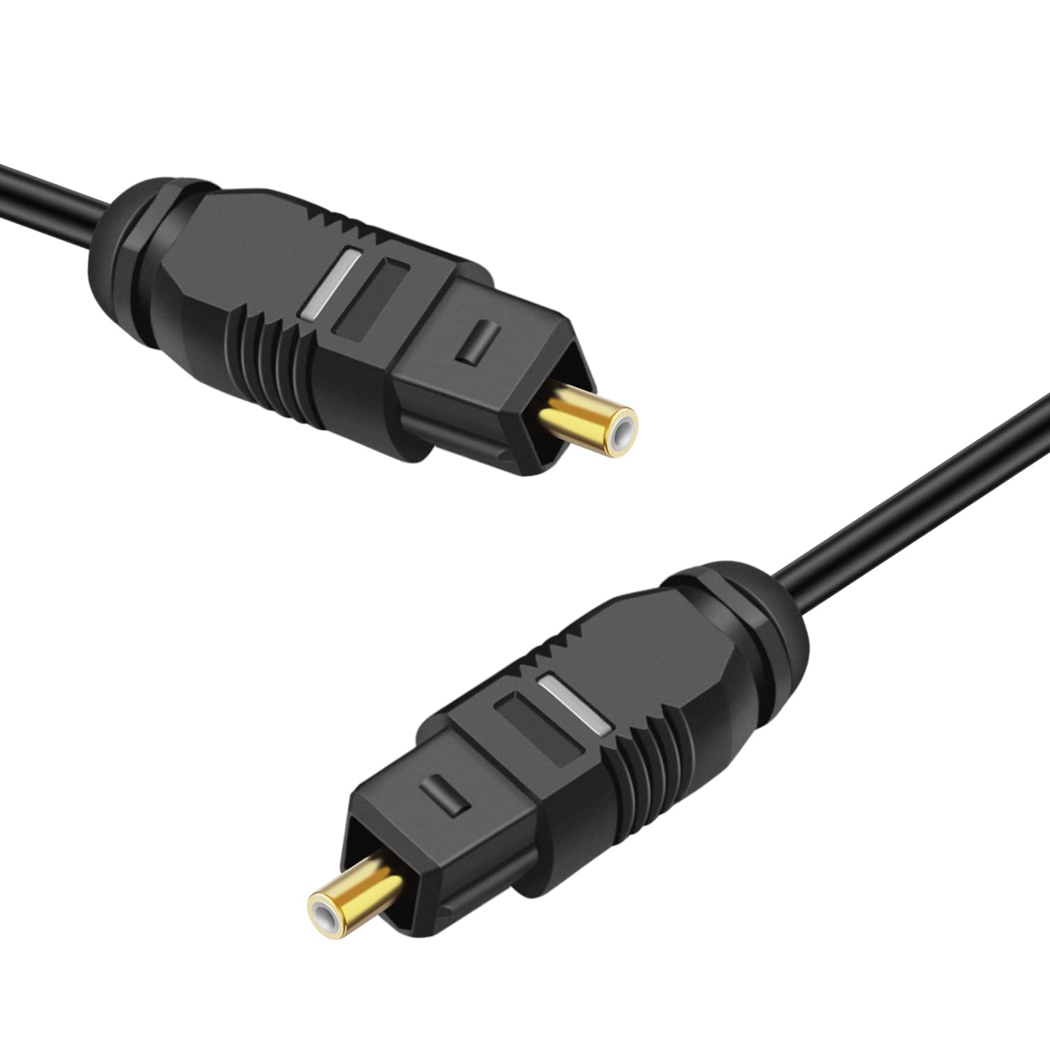 TNP Digital Optical Audio Cable - 10 Feet S/PDIF Fiber Optic Toslink for Soundbar, Home Theater, Speaker, TV, PS4, Xbox - Gold Connectors