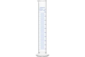 Labasics 1-Pack 1000 ml Borosilicate Glass Graduated Cylinder, Heavy-Duty Measuring Cylinder for Laboratory Use